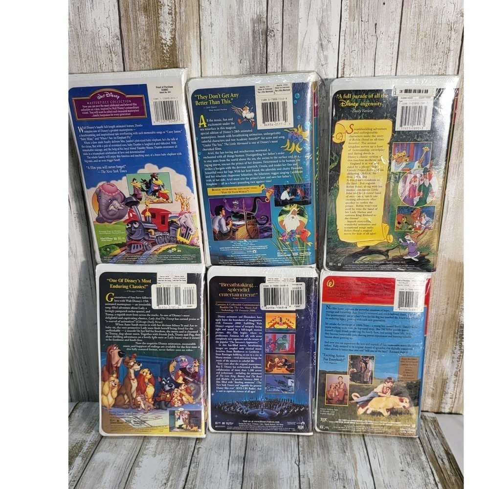 Vintage 1994-1999 Walt Disney Masterpiece Collection VHS Tapes Brand New - Picture 8 of 9